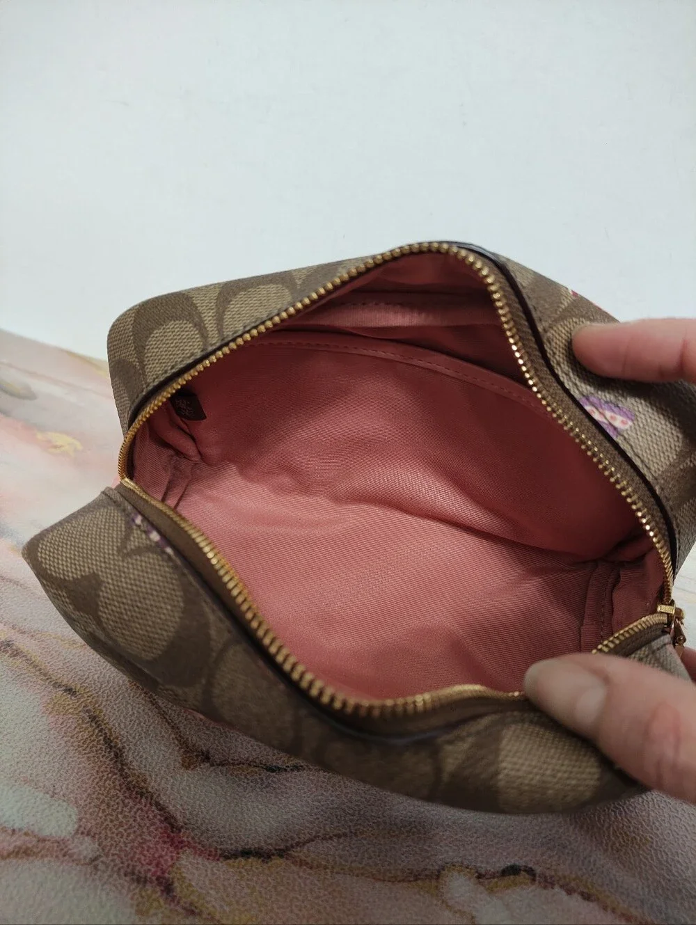 Coach C1388 Small Boxy Cosmetic Case In Signature Canvas With Candy Print